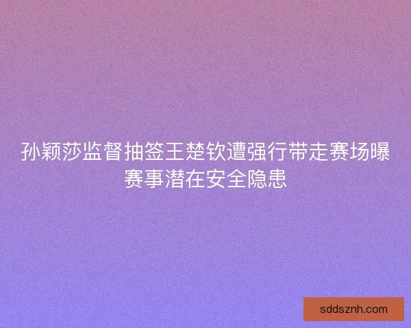 孙颖莎监督抽签王楚钦遭强行带走赛场曝赛事潜在安全隐患