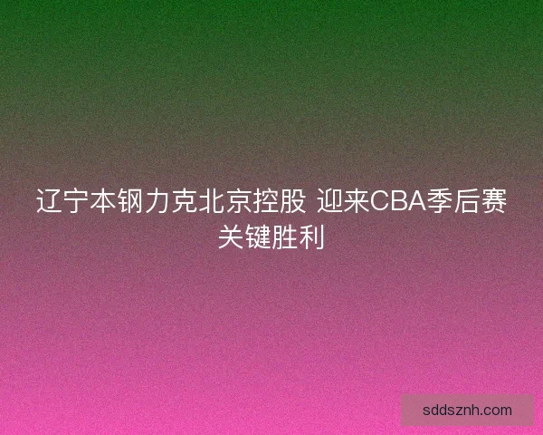 辽宁本钢力克北京控股 迎来CBA季后赛关键胜利