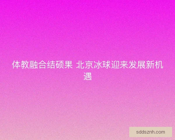 体教融合结硕果 北京冰球迎来发展新机遇